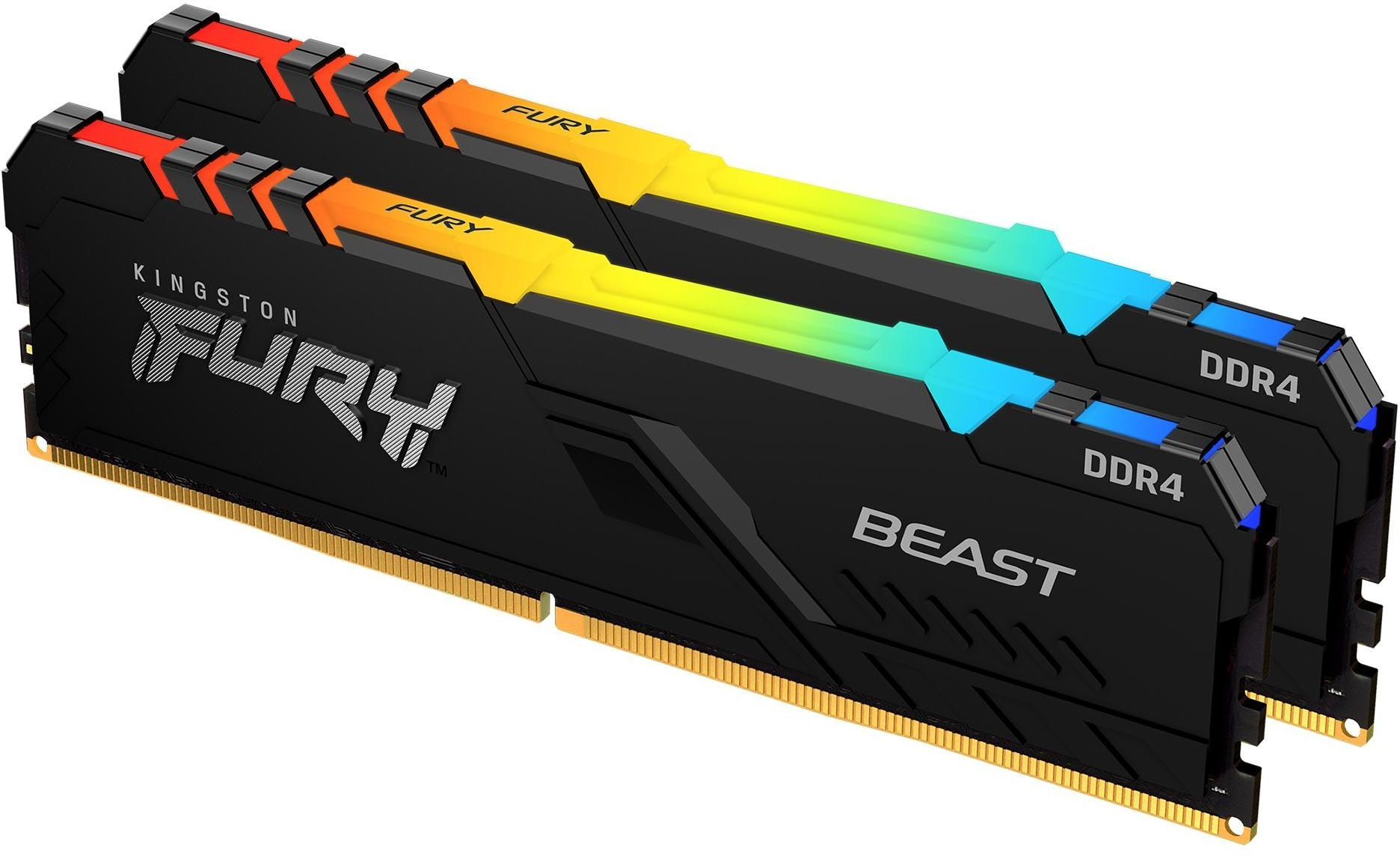 Память DDR4 2x32Gb 3200MHz Kingston KF432C16BBAK2/64 Fury Beast Black RGB RTL Gaming PC4-25600 CL16 DIMM 288-pin 1.35В dual rank с радиатором Ret — фото 2