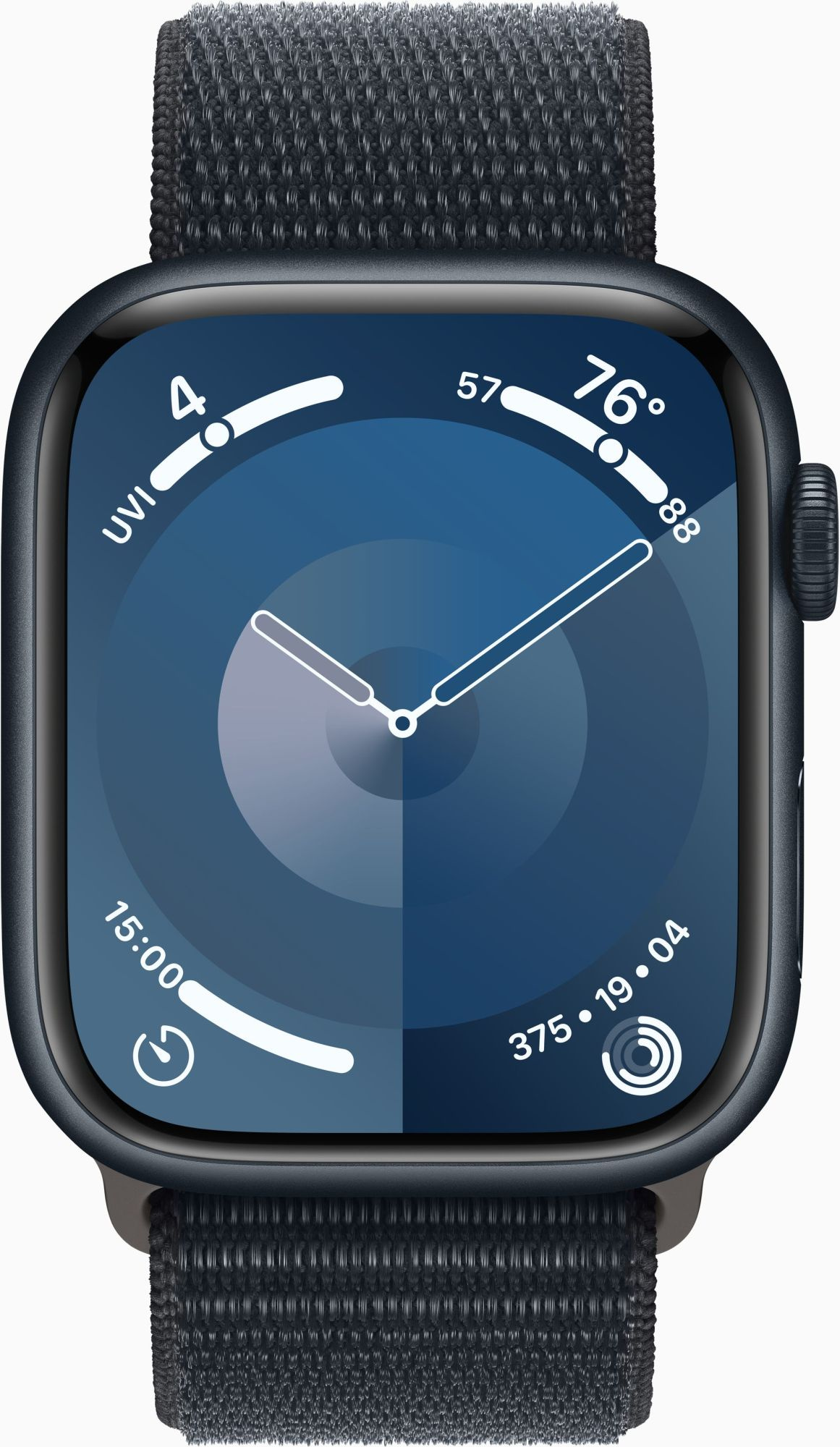Смарт-часы Apple Watch Series 9 A2980 45мм OLED корп.темная ночь Sport Loop рем.темная ночь разм.брасл.:145-220мм (MR9A3ZP/A) — фото 2