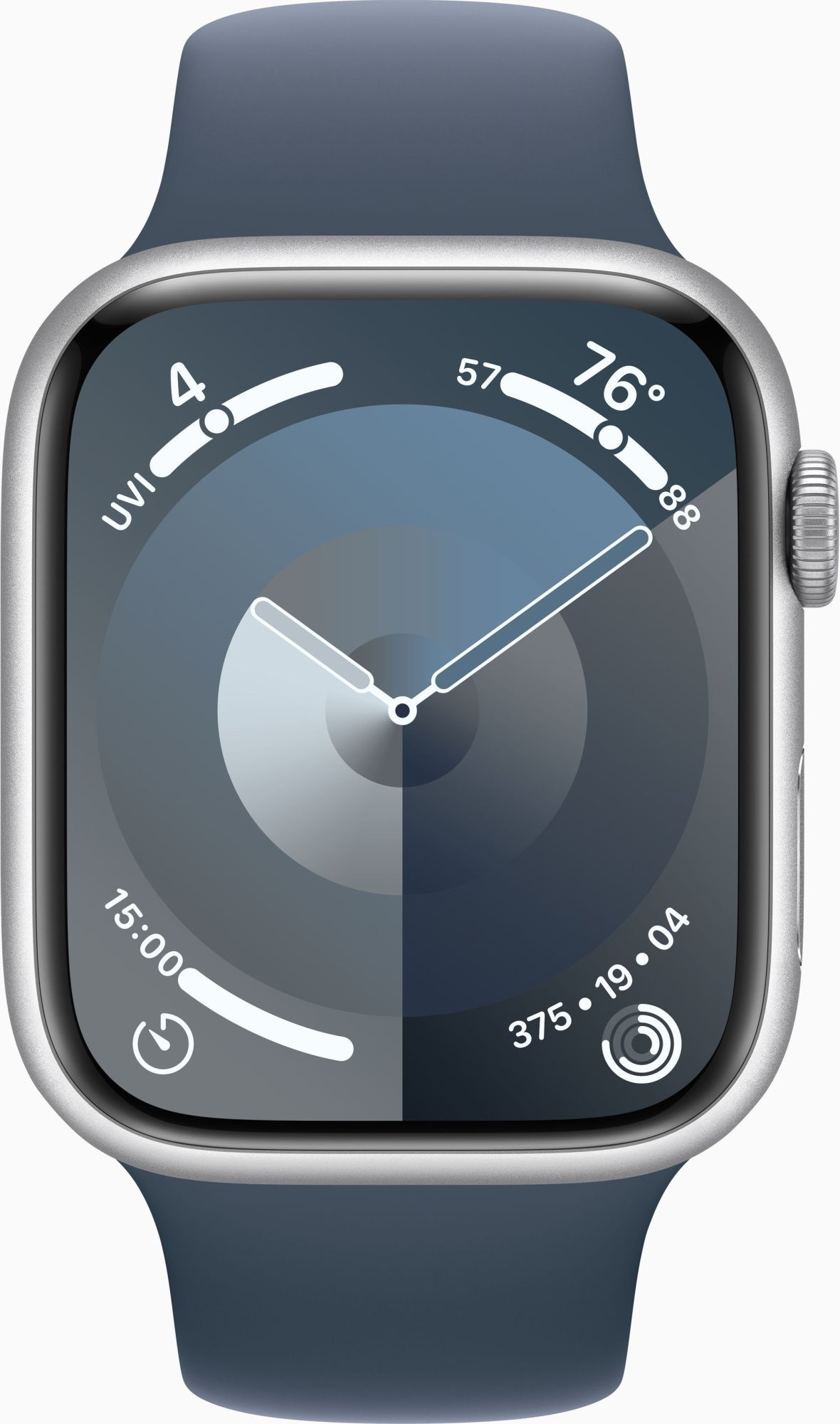 Смарт-часы Apple Watch Series 9 A2980 45мм OLED корп.серебристый Sport Band рем.синий разм.брасл.:160-210 мм (MR9E3ZP/A) — фото 2
