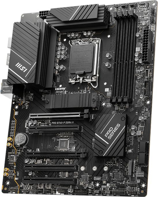 Материнская плата MSI PRO B760-P DDR4 II Soc-1700 Intel B760 4xDDR4 ATX AC`97 8ch(7.1) 2.5Gg+HDMI+DP — фото 2