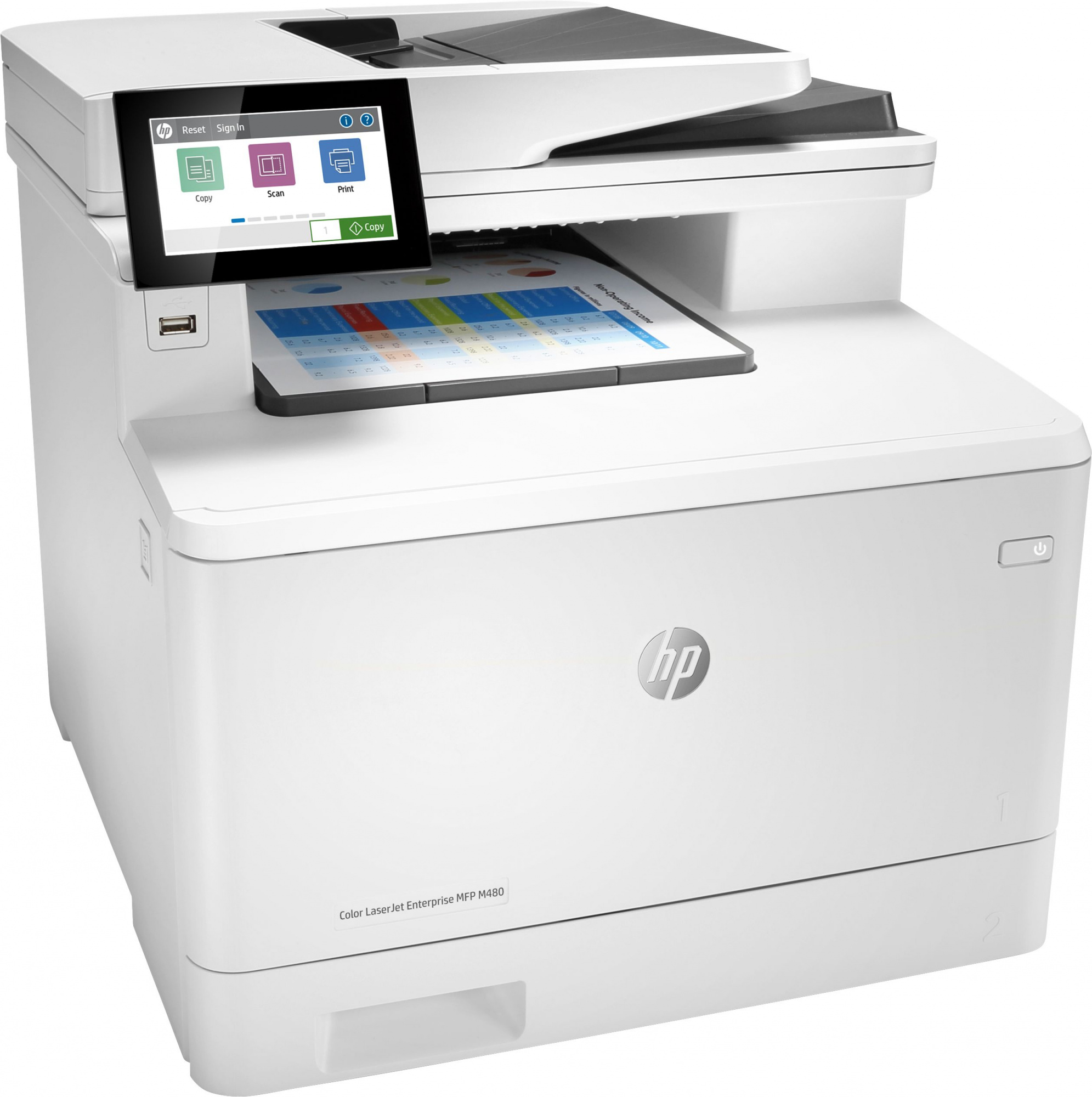 МФУ лазерный HP Color LaserJet Pro M480f (3QA55A) A4 Duplex Net белый/черный — фото 2