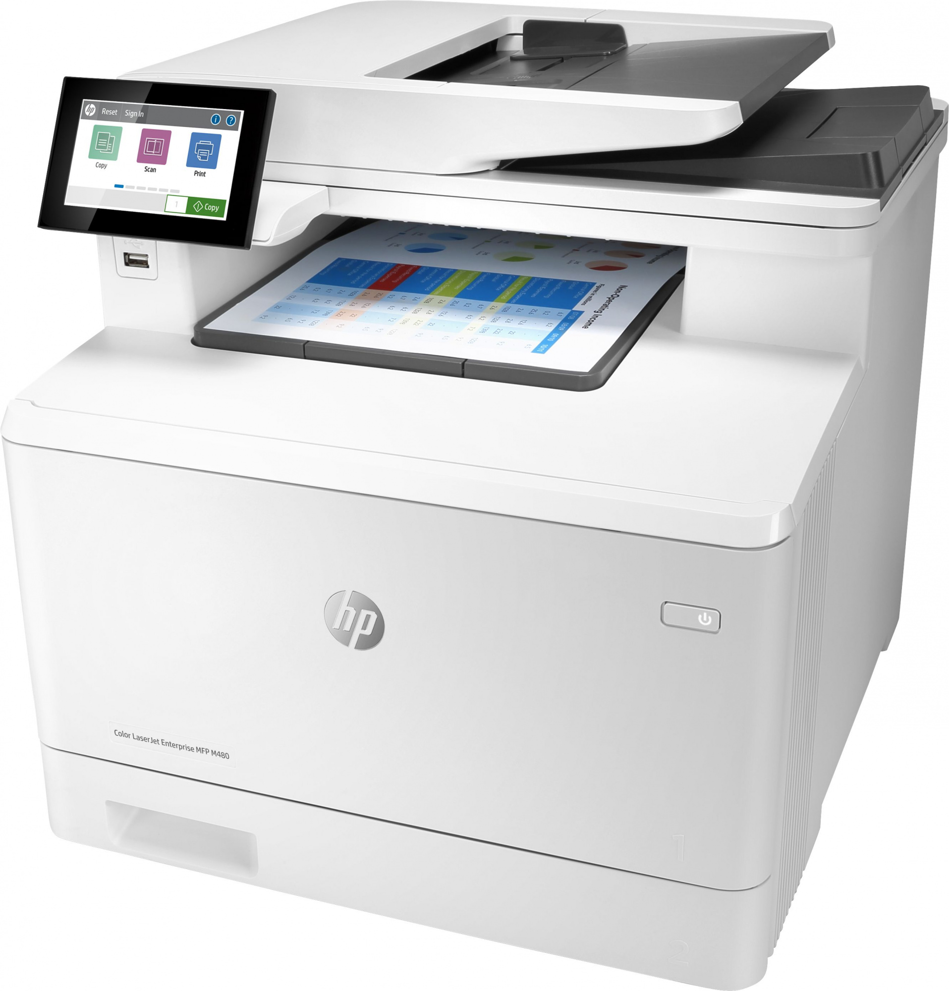 МФУ лазерный HP Color LaserJet Pro M480f (3QA55A) A4 Duplex Net белый/черный — фото 3