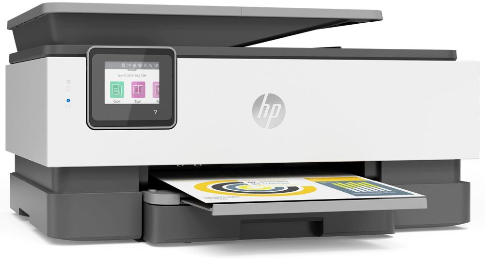 МФУ струйный HP OfficeJet 8023 (1KR64B) A4 Duplex WiFi USB RJ-45 черный/белый — фото 2