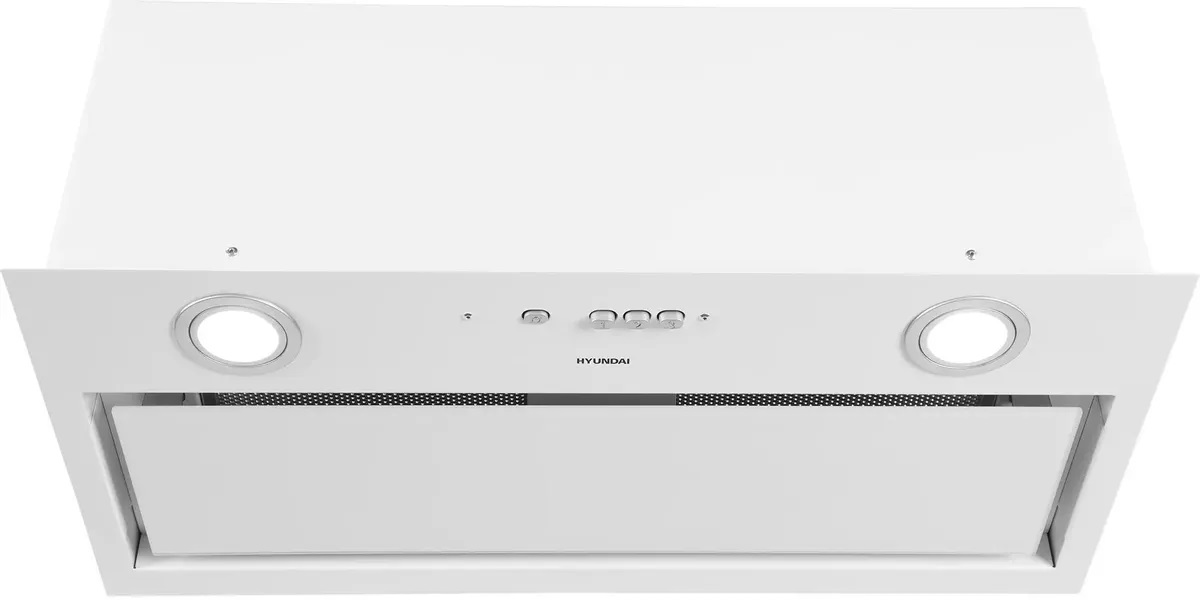 Вытяжка встраиваемая Hyundai HBB 6036 WG белый управление: кнопочное (1 мотор)