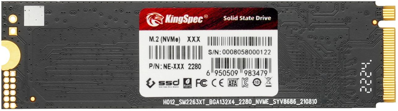 Накопитель SSD Kingspec PCIe 3.0 x4 2TB NE-2TB M.2 2280 — фото 2
