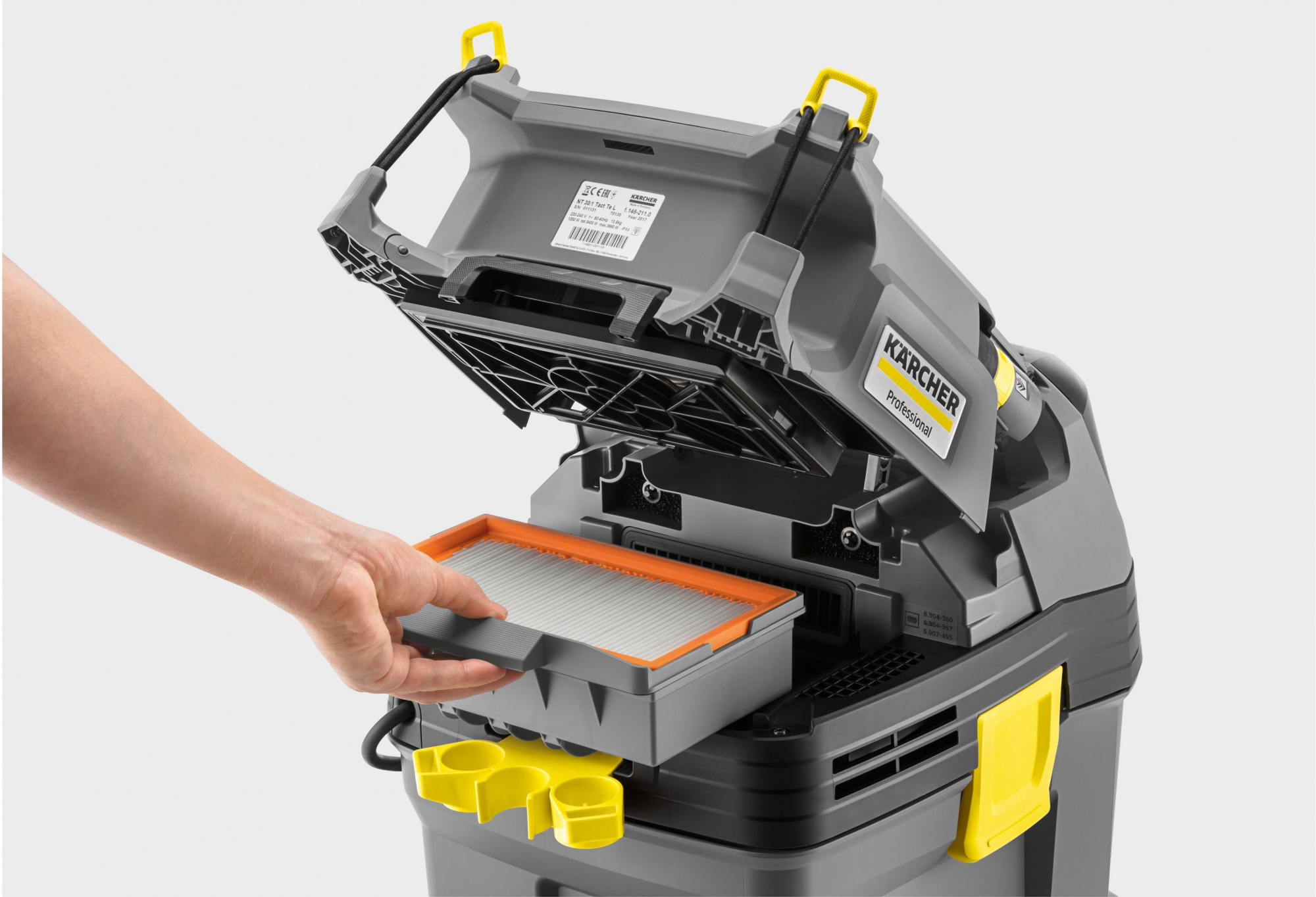 Строительный пылесос Karcher NT 30/1 Tact Te L 1380Вт (уборка: сухая/влажная) серый — фото 2