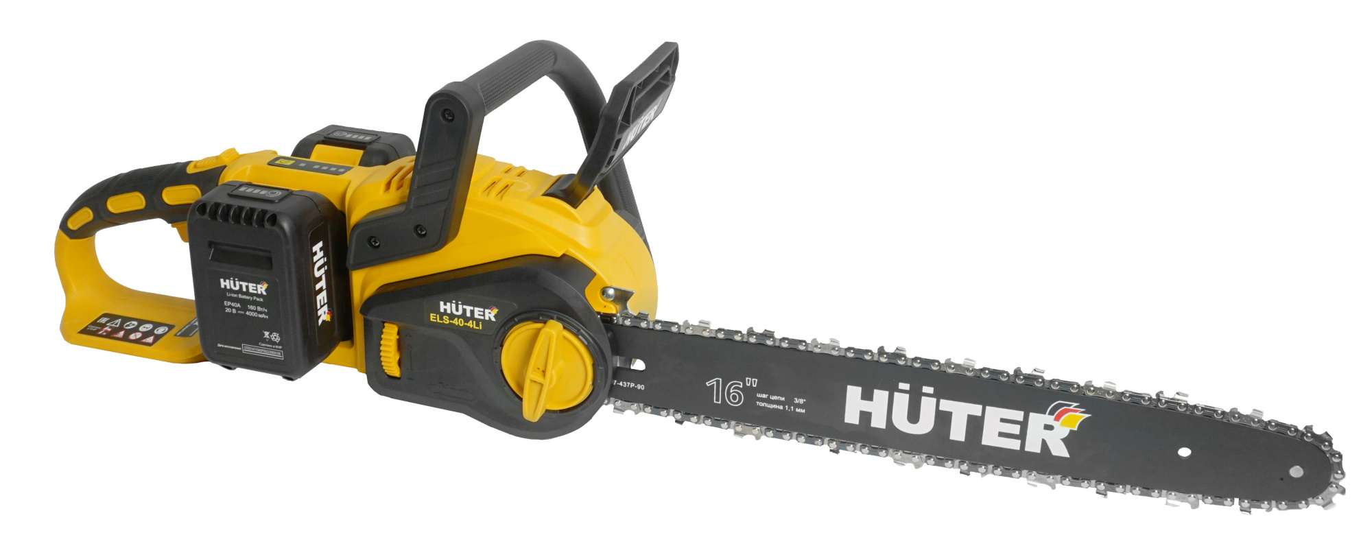 Электрическая цепная пила Huter ELS ELS-40-4 Li дл.шины:16" (40cm) 2аккум. 4Ач ЗУ (70/10/25) — фото 3
