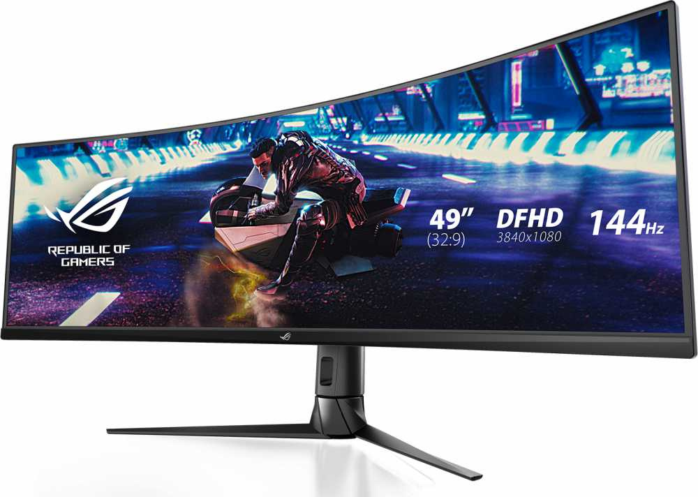 Монитор Asus 49" ROG Strix XG49VQ черный VA LED 32:9 HDMI M/M матовая HAS Piv 450cd 3840x1080 144Hz FreeSync 2 DP FHD USB 12.2кг — фото 9
