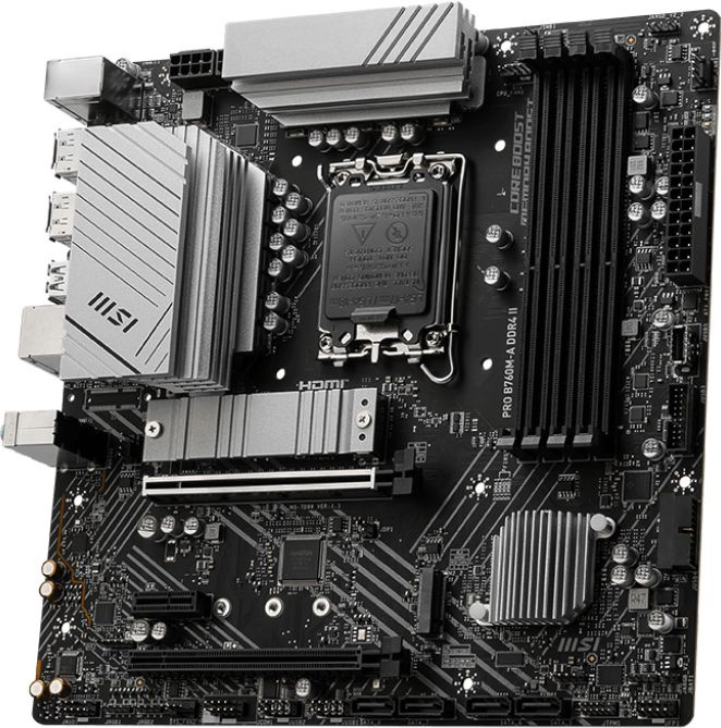 Материнская плата MSI PRO B760M-A DDR4 II Soc-1700 Intel B760 4xDDR4 mATX AC`97 8ch(7.1) 2.5Gg+HDMI+DP — фото 2