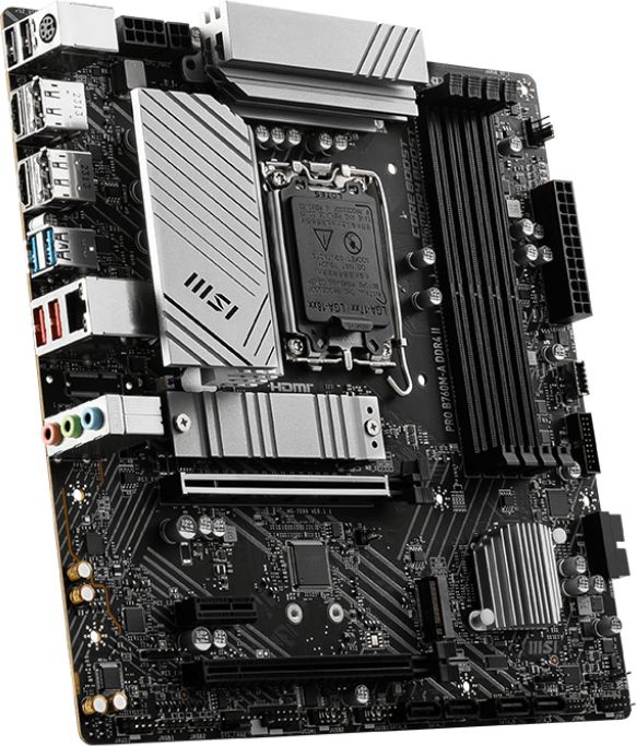 Материнская плата MSI PRO B760M-A DDR4 II Soc-1700 Intel B760 4xDDR4 mATX AC`97 8ch(7.1) 2.5Gg+HDMI+DP — фото 3