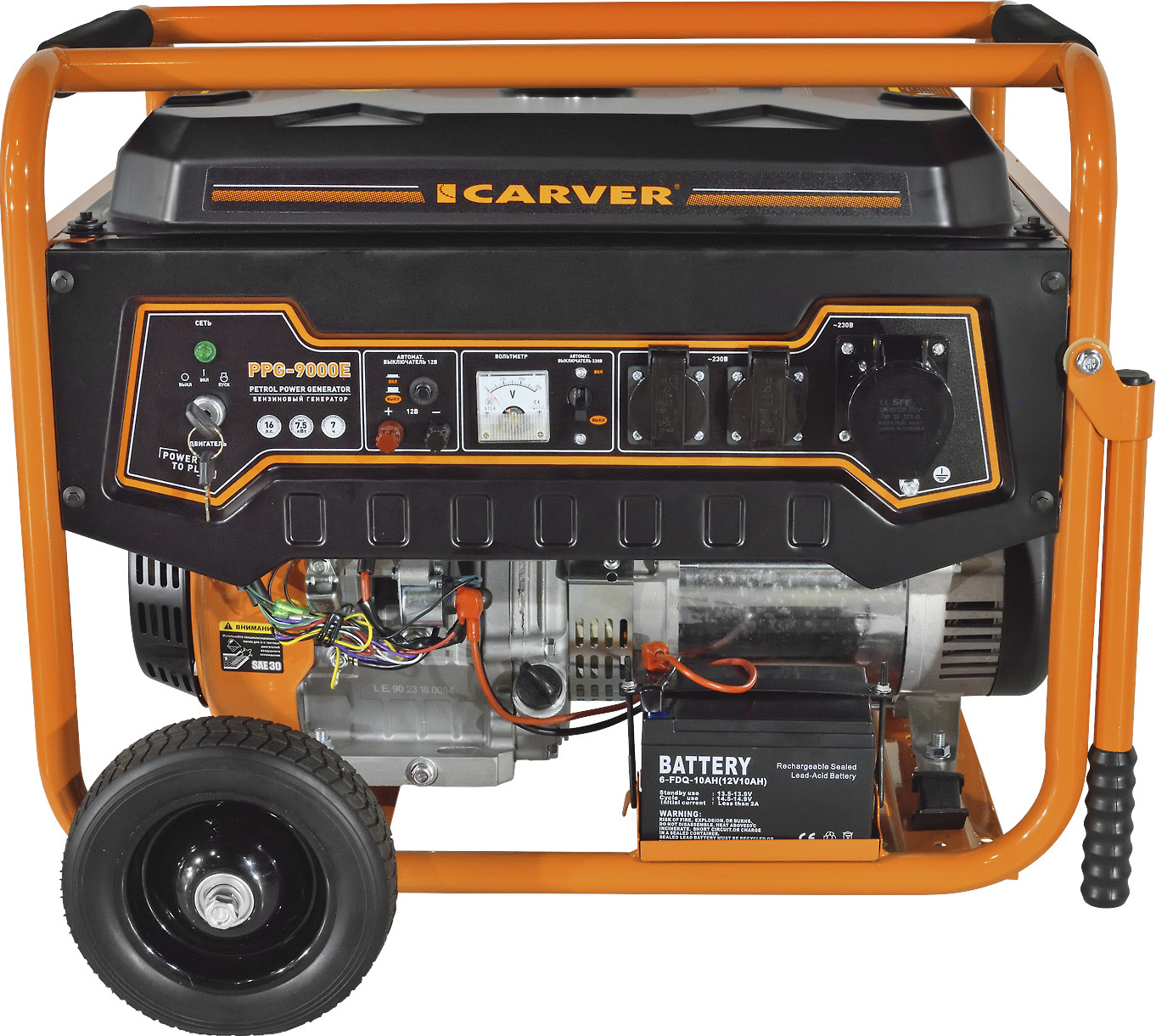 Генератор Carver PPG- 9000Е 7.5кВт — фото 2