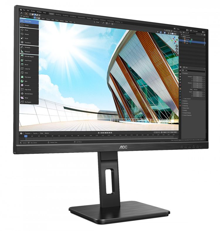 Монитор AOC 27" Pro Q27P2Q черный IPS LED 4ms 16:9 HDMI M/M матовая HAS Piv 300cd 178гр/178гр 2560x1440 75Hz VGA DP 2K USB 5кг — фото 7