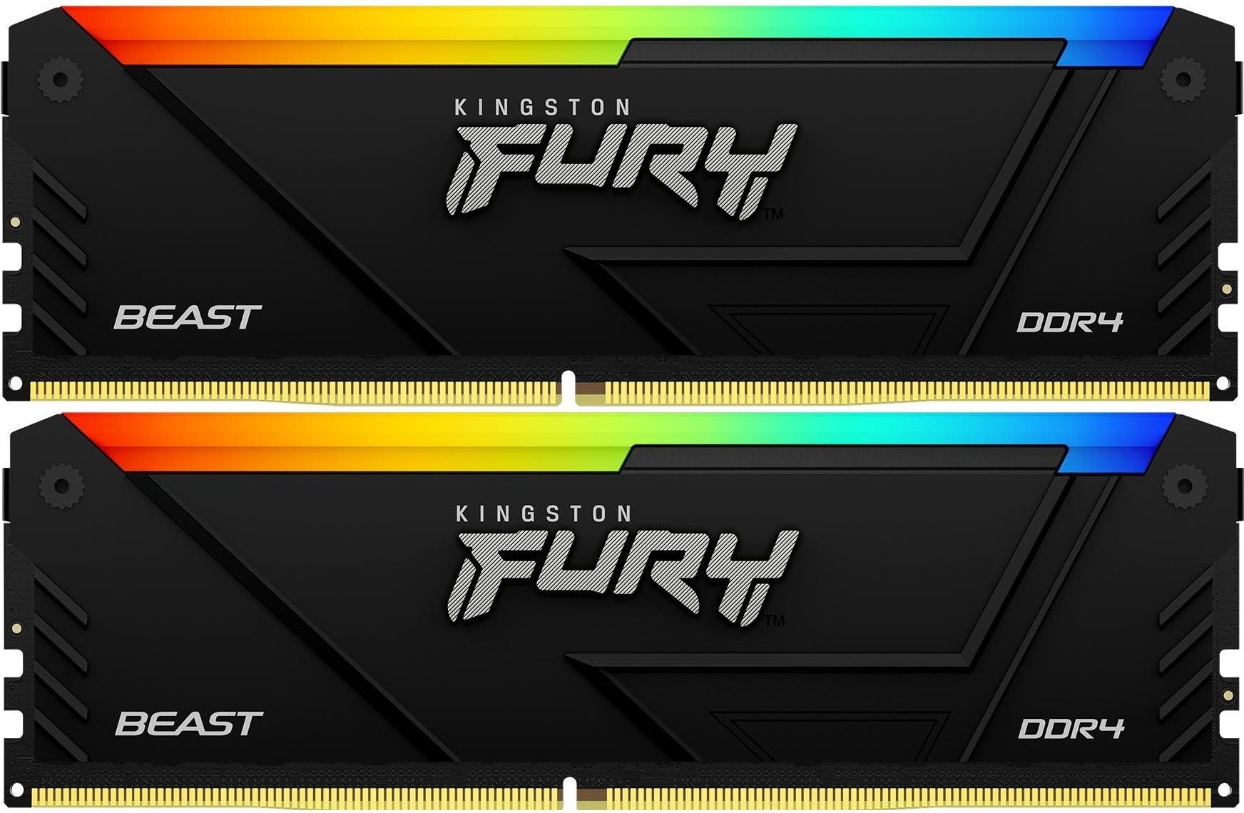 Память DDR4 2x16GB 3200MHz Kingston KF432C16BB2AK2/32 Fury Beast RGB RTL Gaming PC4-25600 CL16 DIMM 288-pin 1.35В kit single rank с радиатором Ret