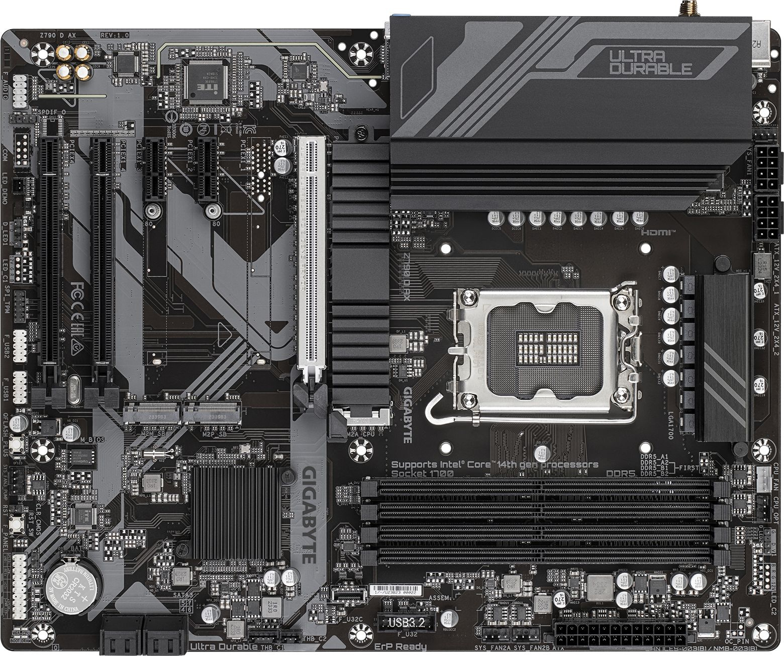 Материнская плата Gigabyte Z790 D AX Soc-1700 Intel Z790 4xDDR5 ATX AC`97 8ch(7.1) 2.5Gg RAID+HDMI+DP — фото 3