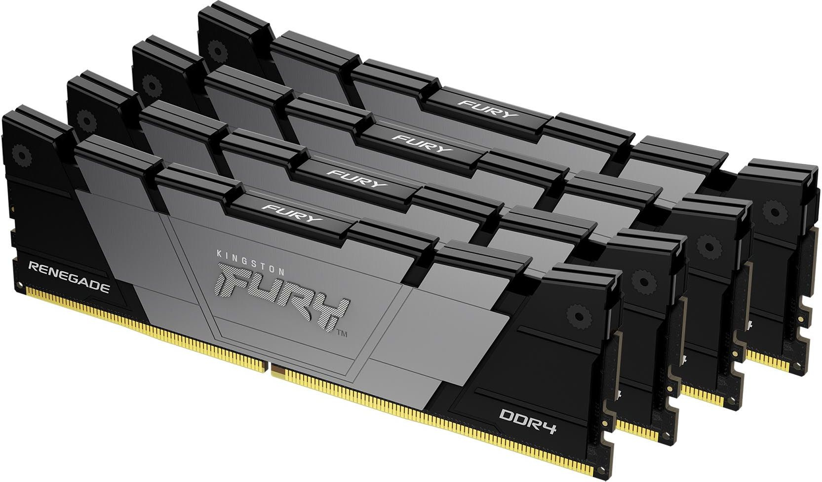 Память DDR4 4x32GB 3200MHz Kingston KF432C16RB2K4/128 Fury Renegade Black RTL Gaming PC4-25600 CL16 DIMM 288-pin 1.35В kit dual rank с радиатором Ret — фото 3