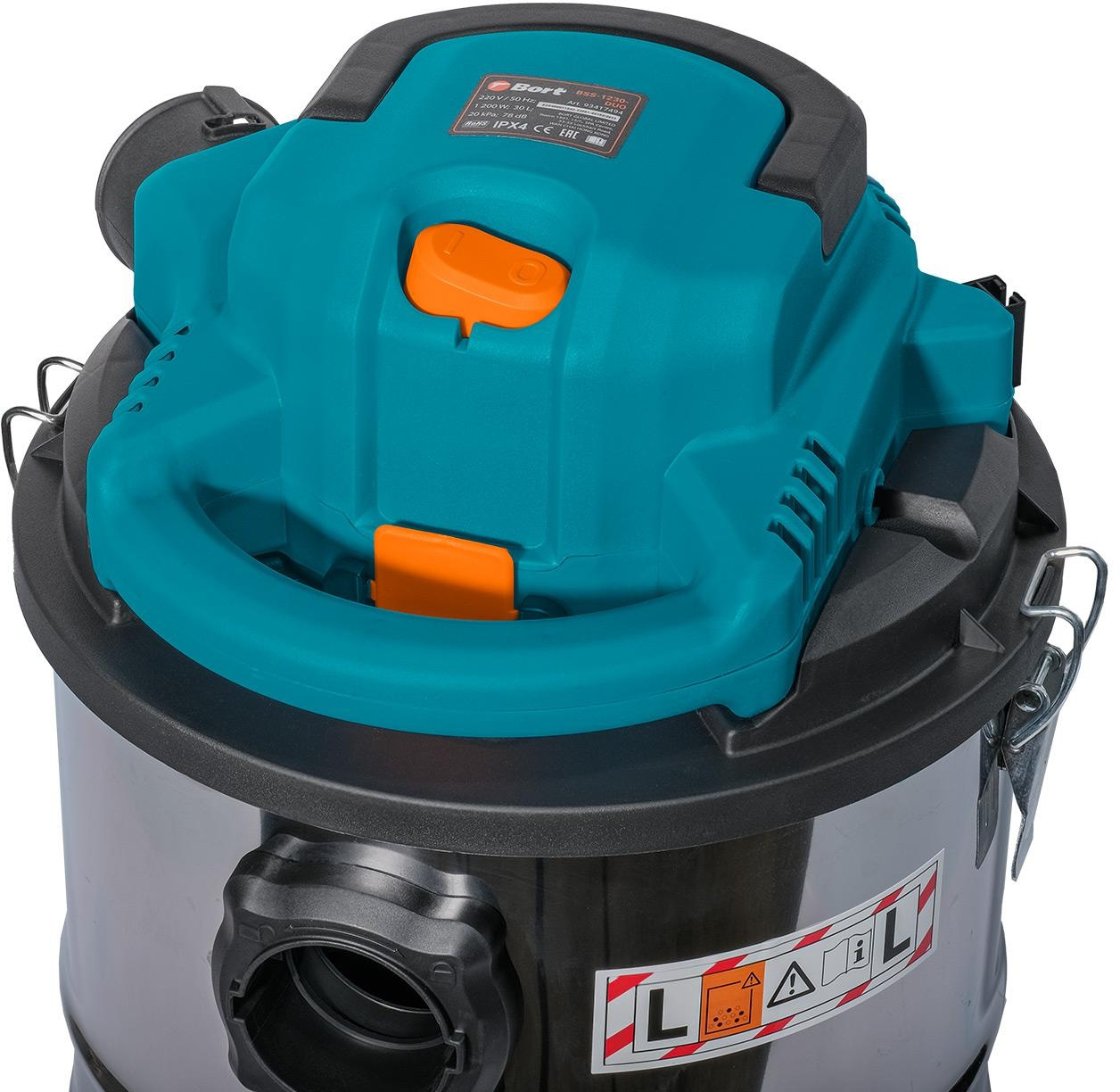 Строительный пылесос Bort BSS-1230-Duo 1200Вт (уборка: сухая/влажная) синий — фото 4