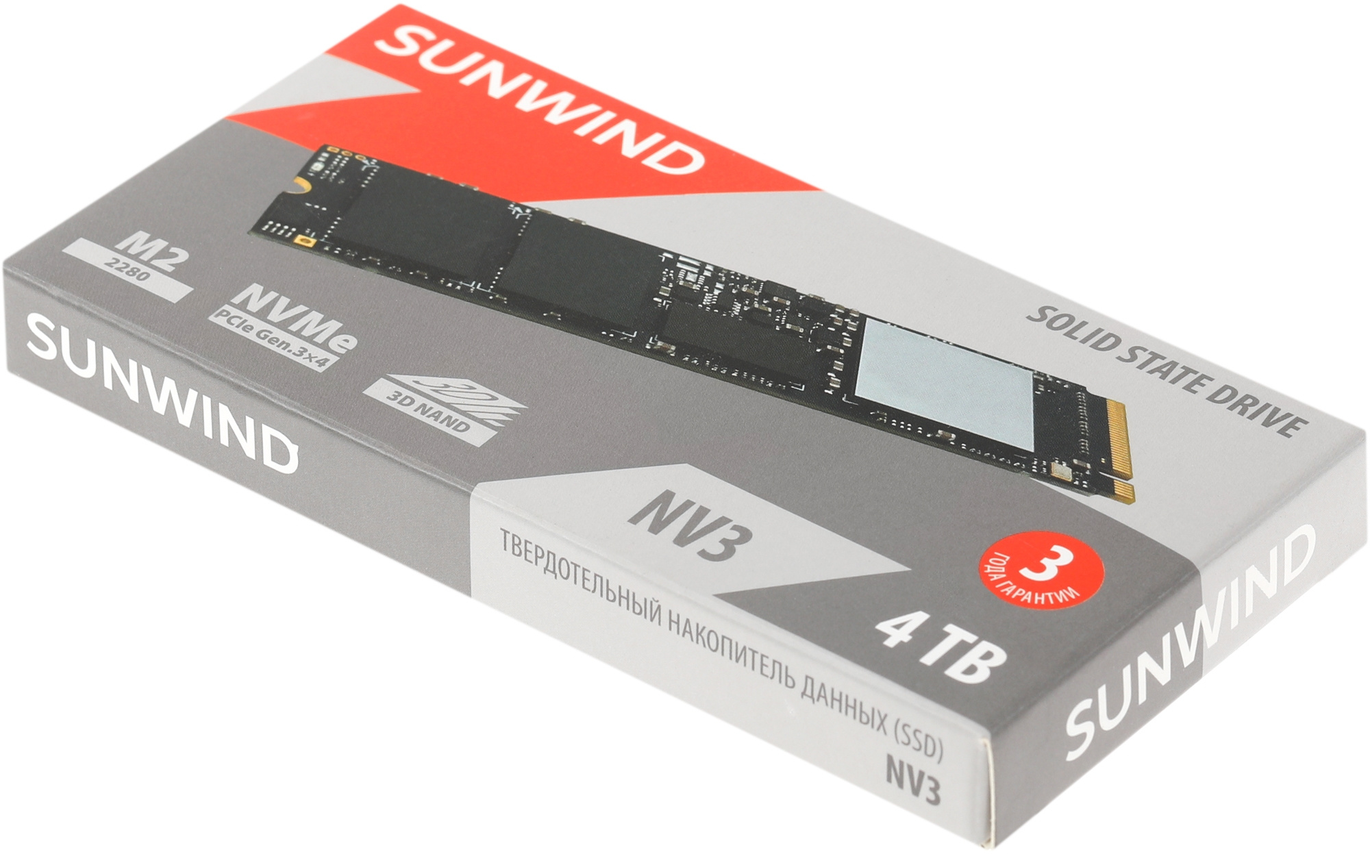 Накопитель SSD SunWind PCIe 3.0 x4 4TB SWSSD004TN3 NV3 M.2 2280