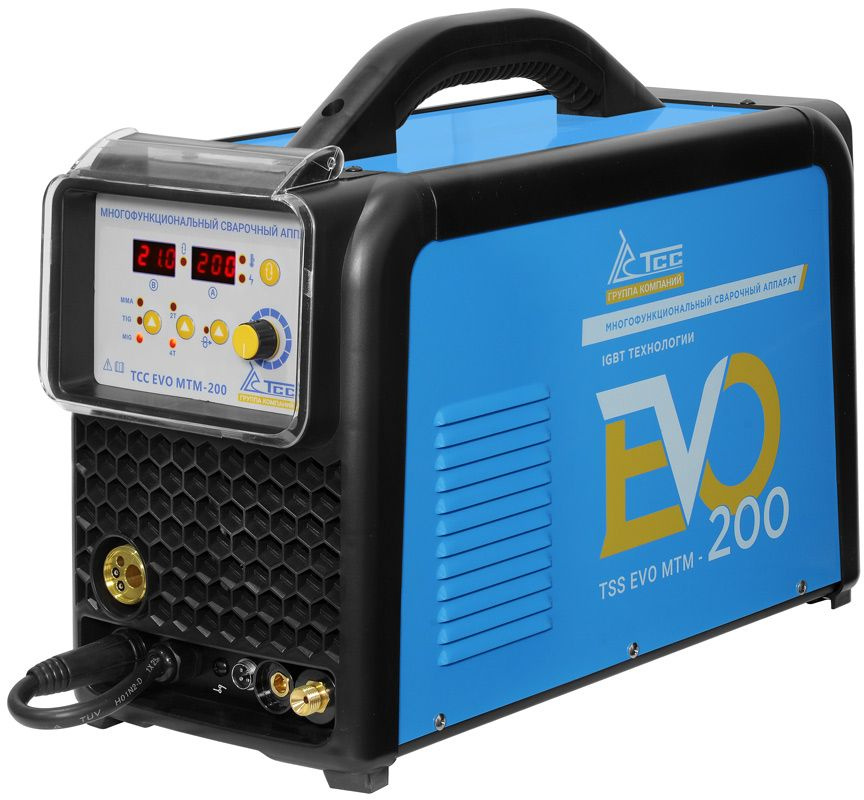 Сварочный полуавтомат ТСС EVO MTM-200 инвертор MMA DC, TIG DC, MIG-MAG 5.04кВт