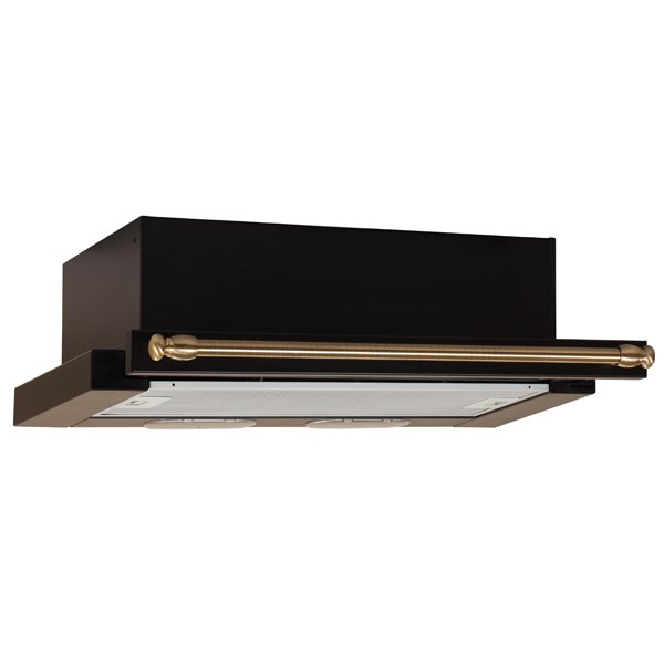 Вытяжка встраиваемая в шкаф 60 см Elikor Интегра 60 Anthracite/Rails Bronze