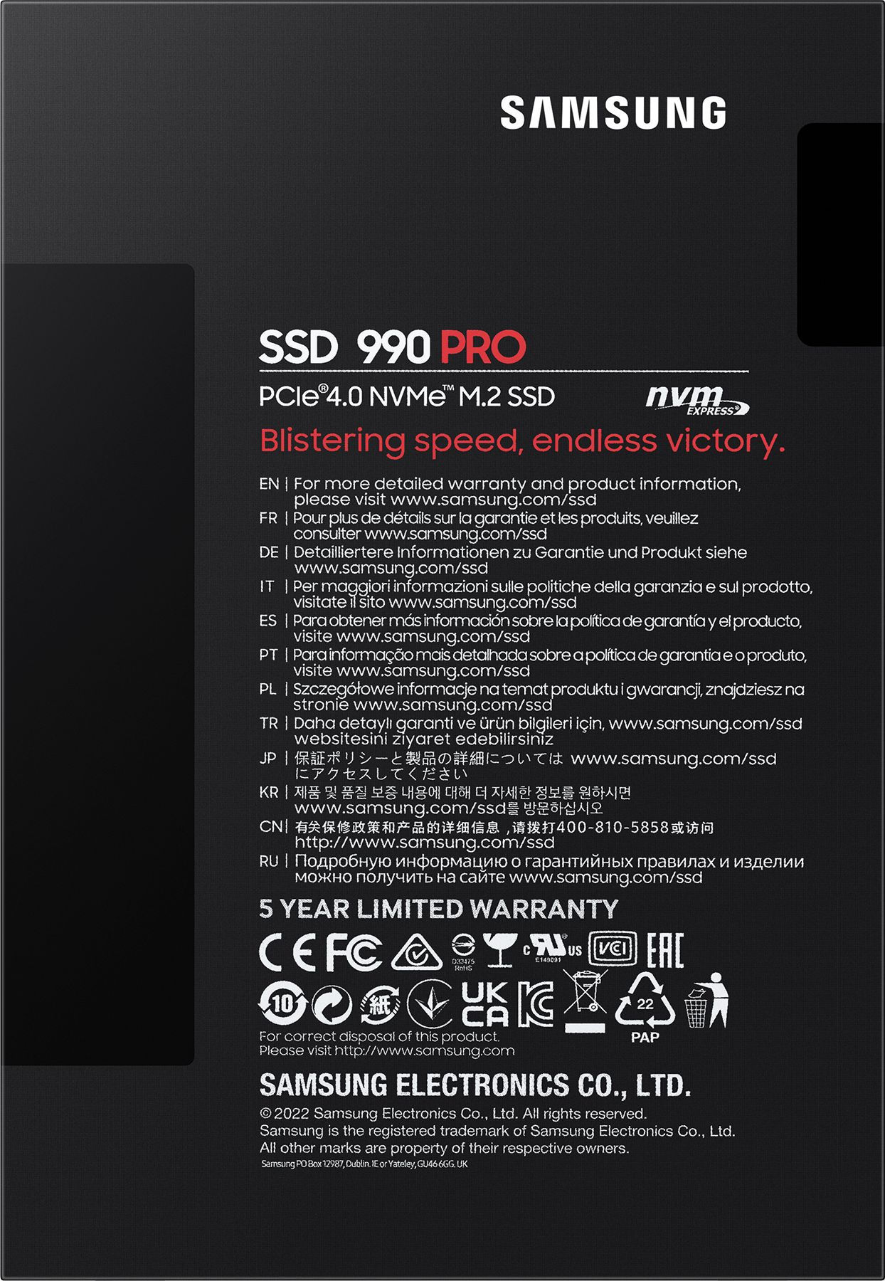 Накопитель SSD Samsung PCIe 4.0 x4 4TB MZ-V9P4T0BW 990 Pro M.2 2280 — фото 5
