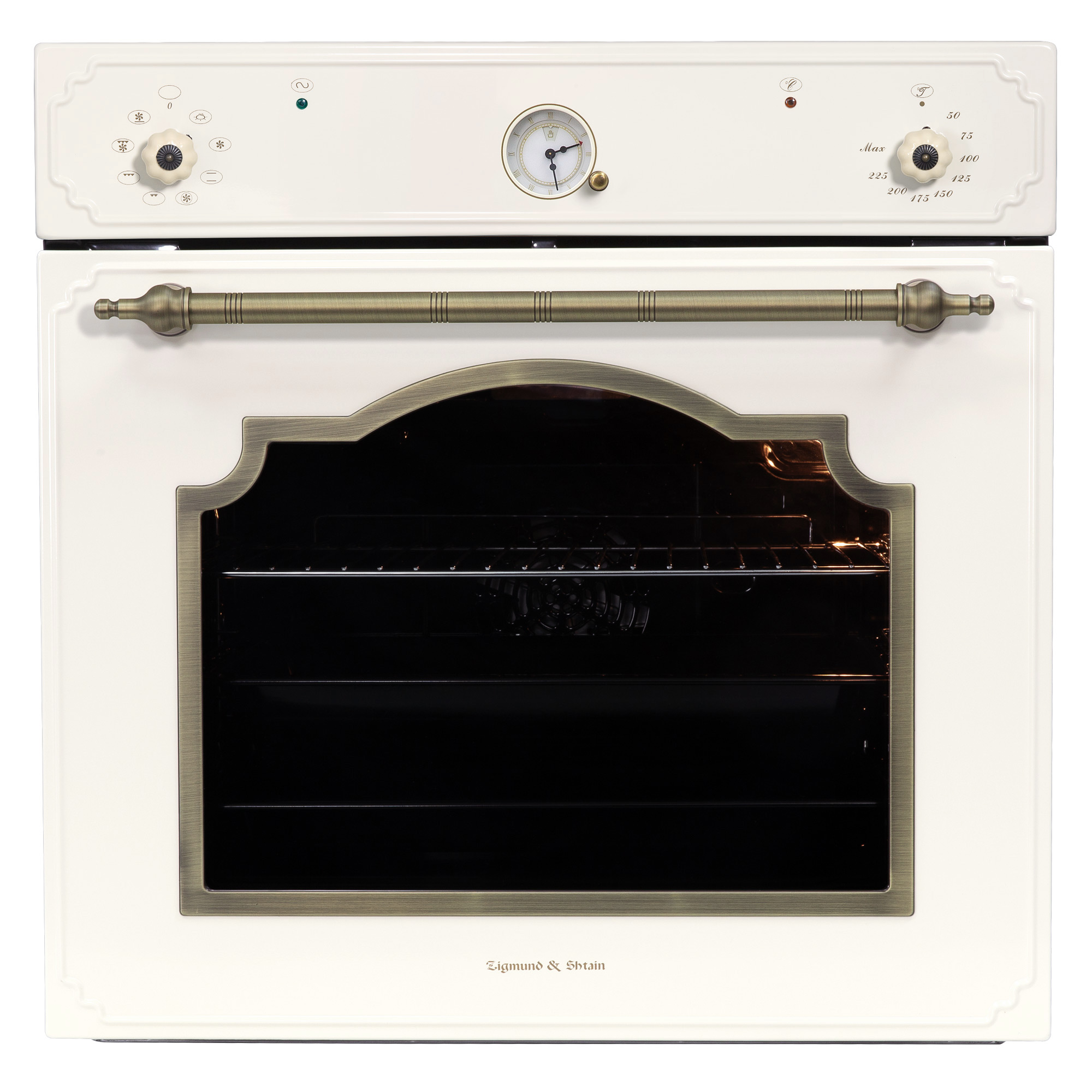 Духовой шкаф ZIGMUND SHTAIN E 141 X, бежевый гранит/бронза