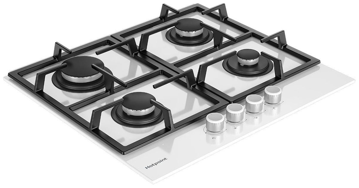 Встраиваемая газовая панель независимая Hotpoint HG 61F/WH белая — фото 2